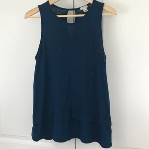 J Crew Teal tank with silky bottom, Large